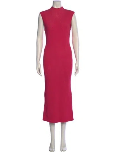 Pre-owned Acler Mock Neck Long Dress In Pink