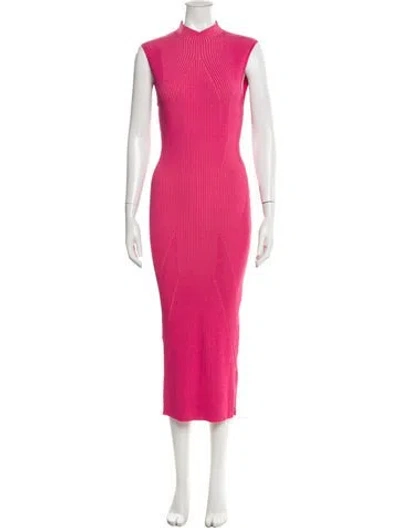 Pre-owned Acler Mock Neck Long Dress In Pink