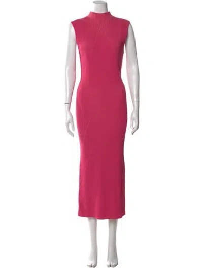 Pre-owned Acler Mock Neck Midi Length Dress In Pink