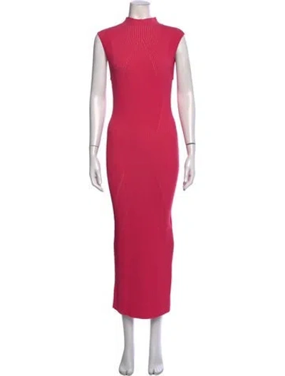 Pre-owned Acler Mock Neck Midi Length Dress In Pink