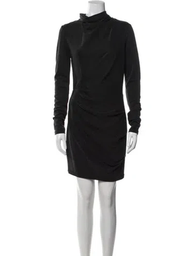 Pre-owned Acler Mock Neck Mini Dress In Black