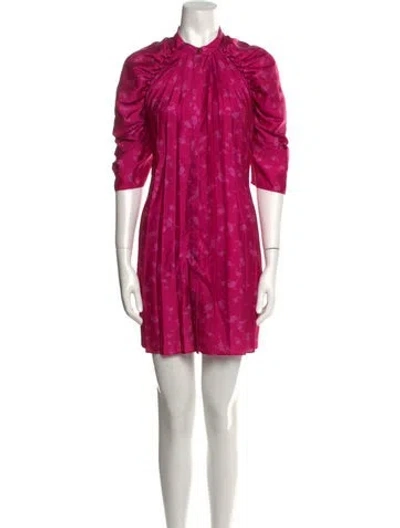 Pre-owned Acler Mock Neck Mini Dress In Pink