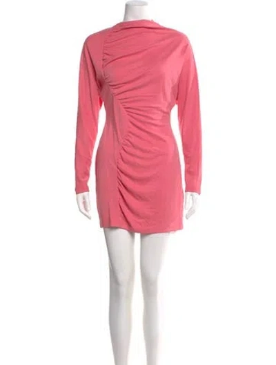 Pre-owned Acler Mock Neck Mini Dress In Pink
