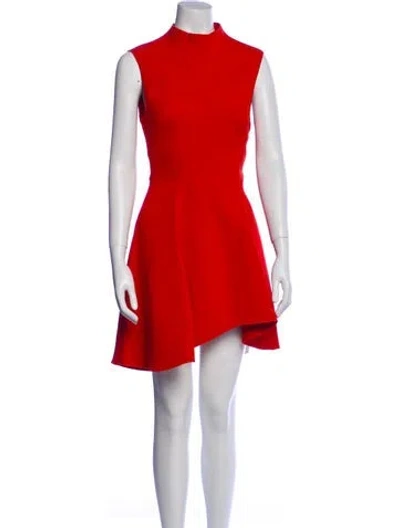 Pre-owned Acler Mock Neck Mini Dress W/ Tags In Red