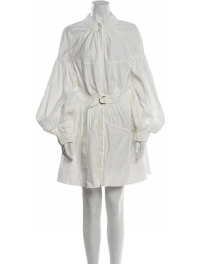 Pre-owned Acler Mock Neck Mini Dress In White