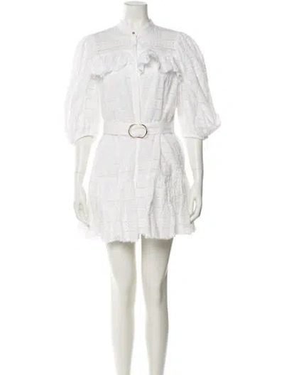 Pre-owned Acler Mock Neck Mini Dress In White