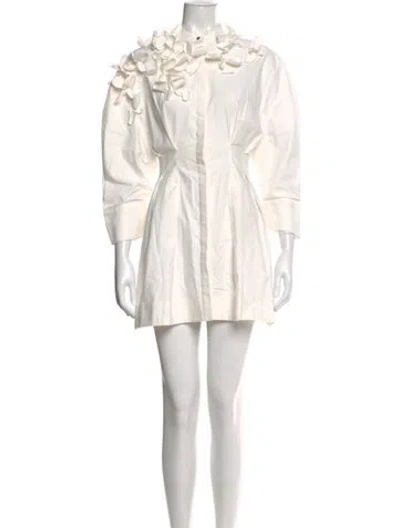 Pre-owned Acler Mock Neck Mini Dress In White