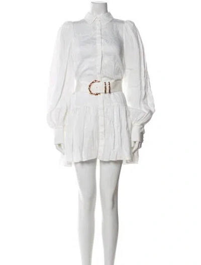 Pre-owned Acler Mock Neck Mini Dress In White