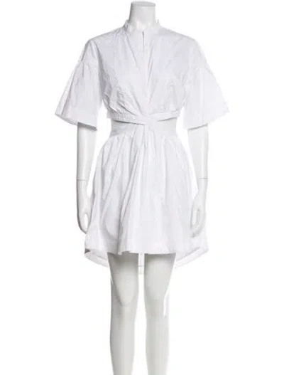 Pre-owned Acler Mock Neck Mini Dress In White