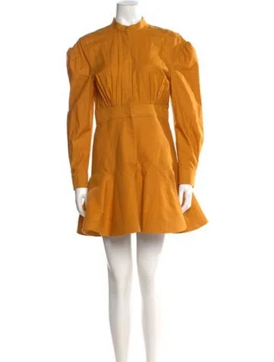 Pre-owned Acler Mock Neck Mini Dress In Yellow