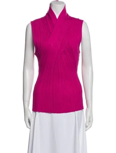 Pre-owned Acler Mock Neck Sleeveless Top In Pink