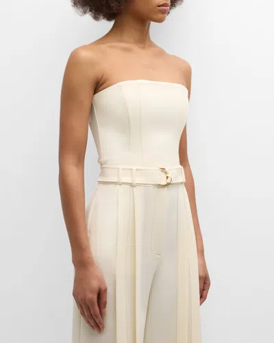 Acler Montebello Strapless Top In Almond