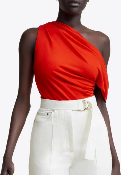 Acler Nash One-shoulder Top In Scarlet