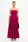 Acler Nershall Maxi Dress In Burgundy