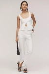 Acler Newland High-rise Split-hem Pants In White