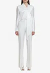 Acler Slim-fit Ivory Ankle-zip Tailored Trousers In White