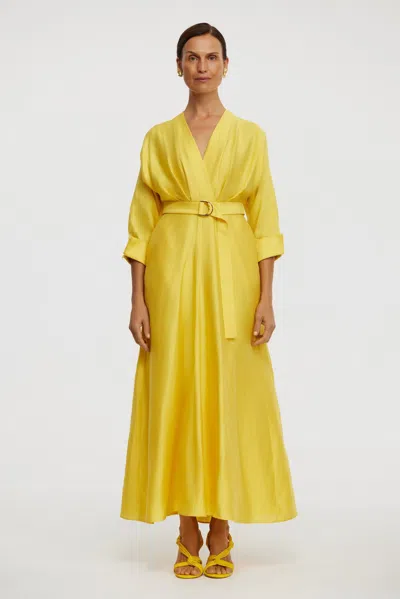 Acler Newmore Midi Dress In Yellow