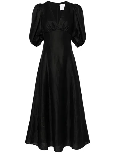 Acler Newnham Puff-sleeved Dress In Black