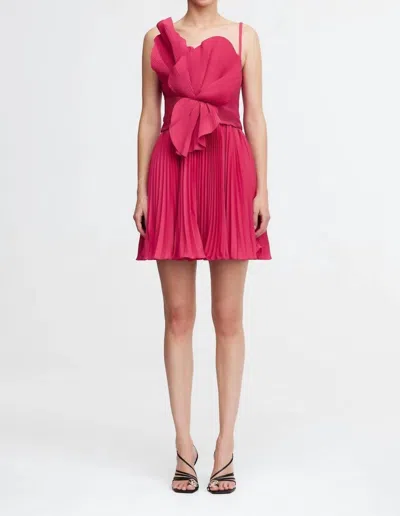 Acler Newtie Mini Dress In Berry Pink In Multi