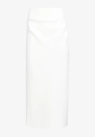 Acler Normanhill Draped Midi Skirt In White