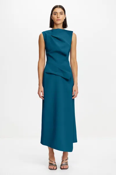 Acler Normanhill Midi Dress In Blue