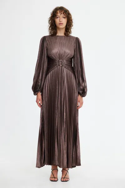 Acler Norseman Midi Dress In Brown