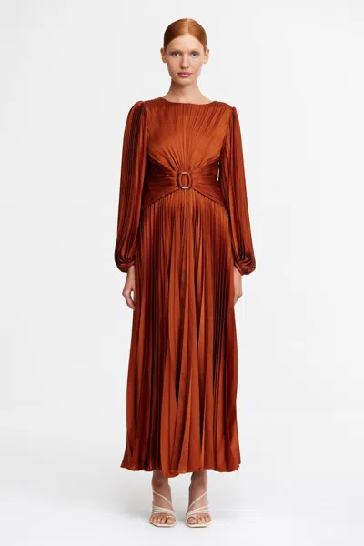 Acler Norseman Midi Dress In Brown