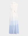 Acler Northella Sleeveless Pleated Midi Dress In Ivory  Midnight