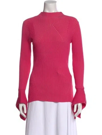 Pre-owned Acler Nylon Mock Neck Top In Pink