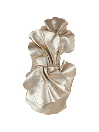 Acler Oakenzale Ruffled Mini Dress In Gold
