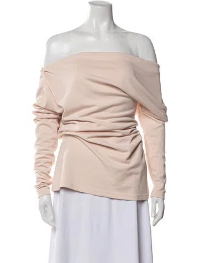 Pre-owned Acler Off-the-shoulder Long Sleeve Top In Neutral