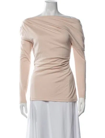 Pre-owned Acler Off-the-shoulder Long Sleeve Top In Neutrals/pink