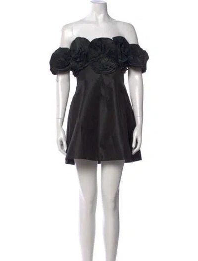 Pre-owned Acler Off-the-shoulder Mini Dress In Black