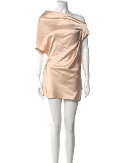 Pre-owned Acler Off-the-shoulder Mini Dress In Pink