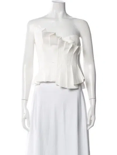 Pre-owned Acler Off-the-shoulder Sleeveless Top In White