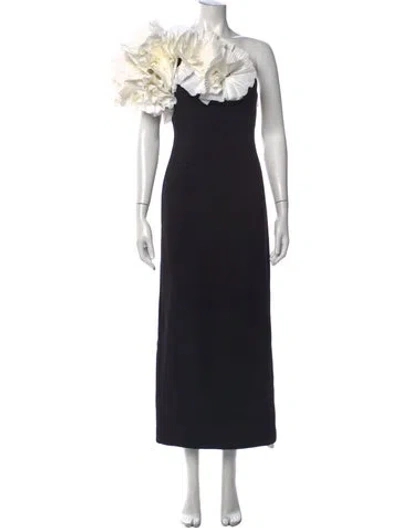 Pre-owned Acler One-shoulder Long Dress In Black