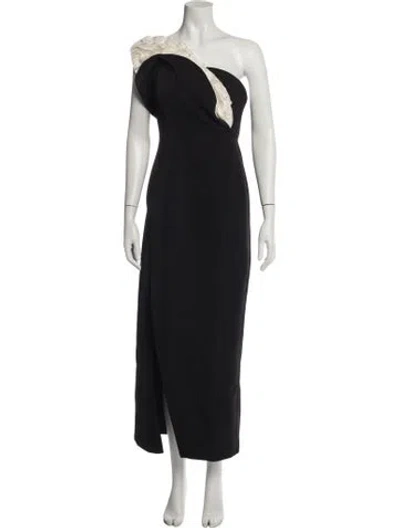 Pre-owned Acler One-shoulder Long Dress In Black