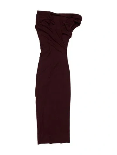 Pre-owned Acler One-shoulder Long Dress In Brown
