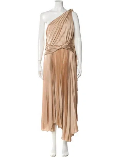 Pre-owned Acler One-shoulder Long Dress In Neutral