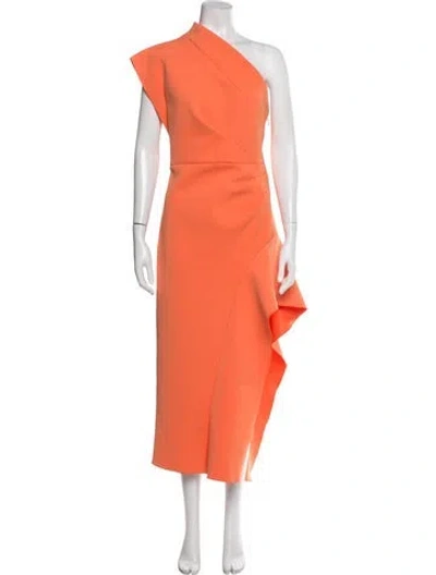 Pre-owned Acler One-shoulder Long Dress In Orange