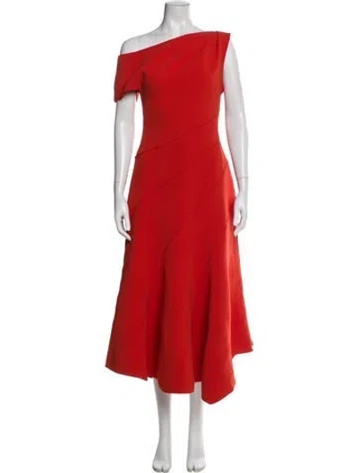 Pre-owned Acler One-shoulder Long Dress In Orange
