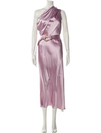 Pre-owned Acler One-shoulder Long Dress In Purple