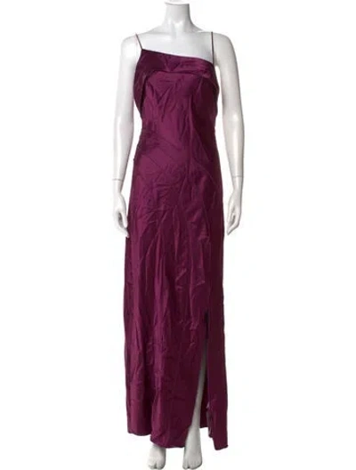 Pre-owned Acler One-shoulder Long Dress In Purple