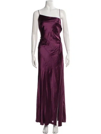 Pre-owned Acler One-shoulder Long Dress In Purple