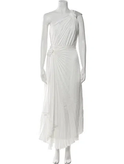 Pre-owned Acler One-shoulder Long Dress W/ Tags In White