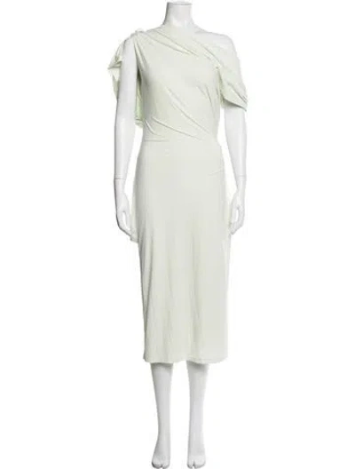 Pre-owned Acler One-shoulder Midi Length Dress In Green