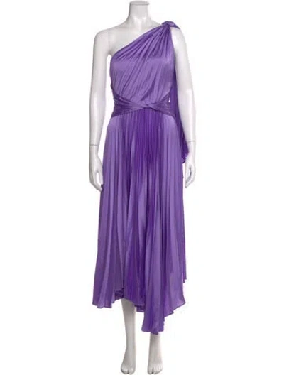 Pre-owned Acler One-shoulder Midi Length Dress In Purple