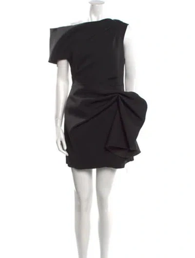 Pre-owned Acler One-shoulder Mini Dress In Black