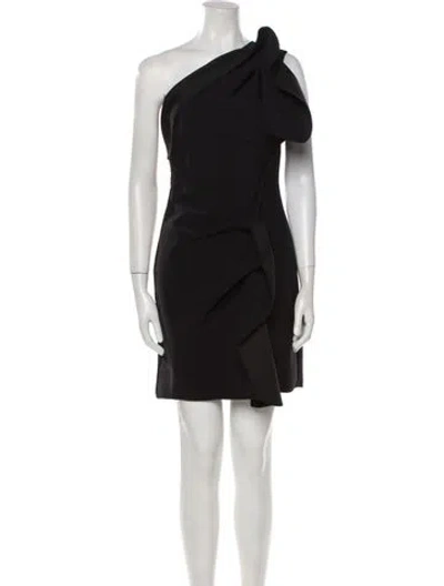 Pre-owned Acler One-shoulder Mini Dress In Black