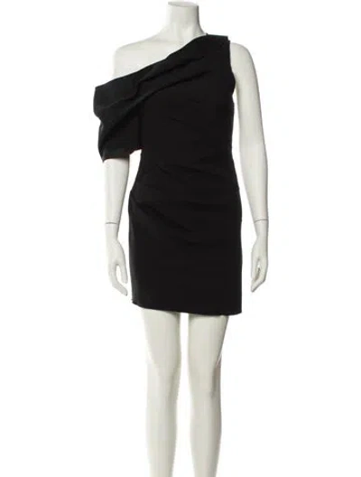 Pre-owned Acler One-shoulder Mini Dress In Black